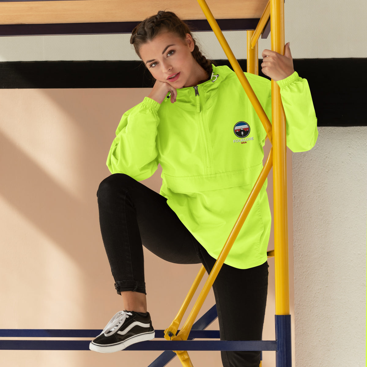 Folklore Embroidered Champion Packable Jacket