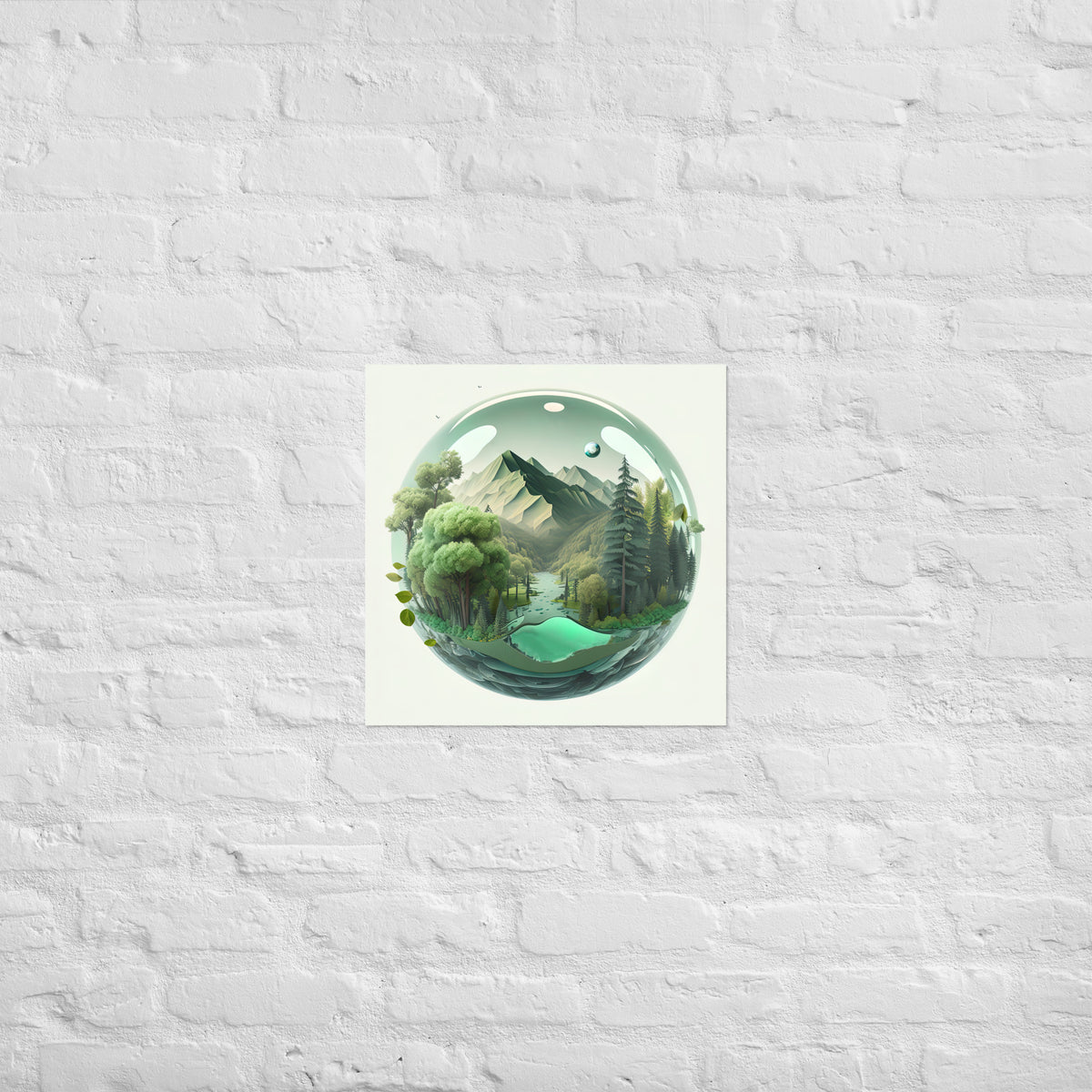 Mountain Forest Globe Premium Art Print