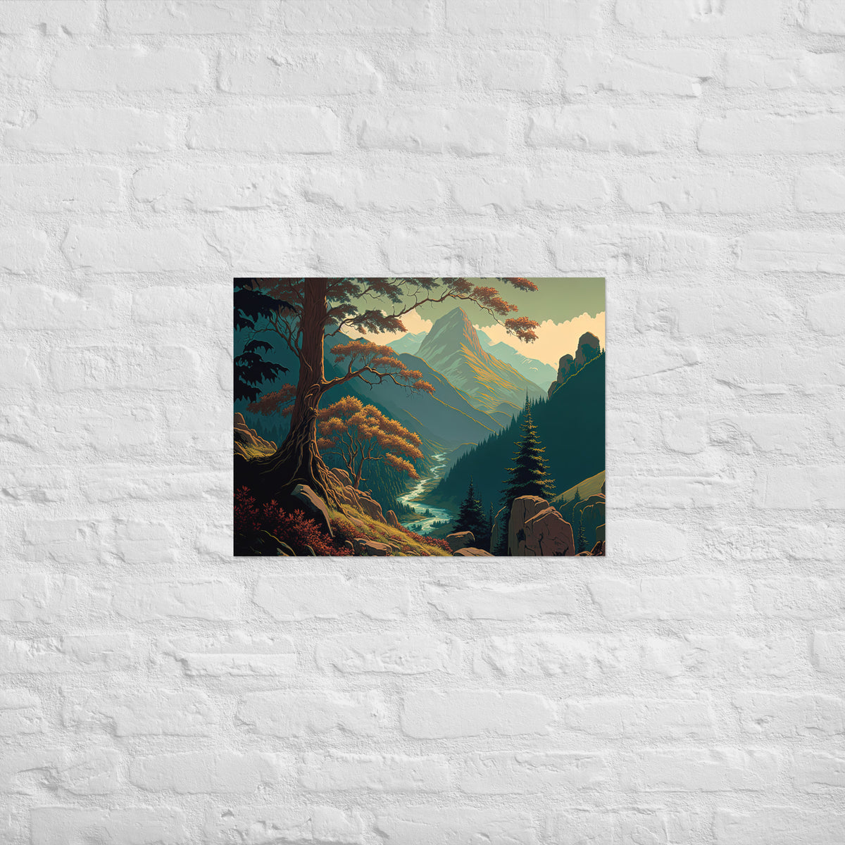 Mountain River Valley Premium Print