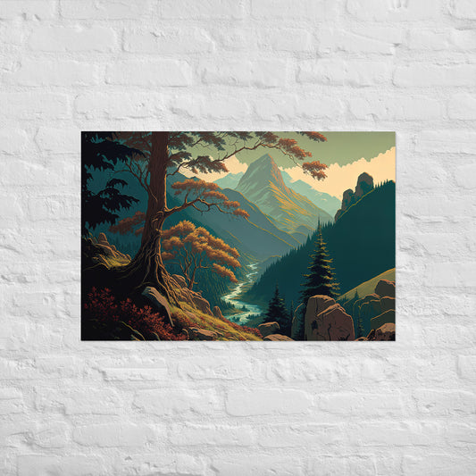 Mountain River Valley Premium Print