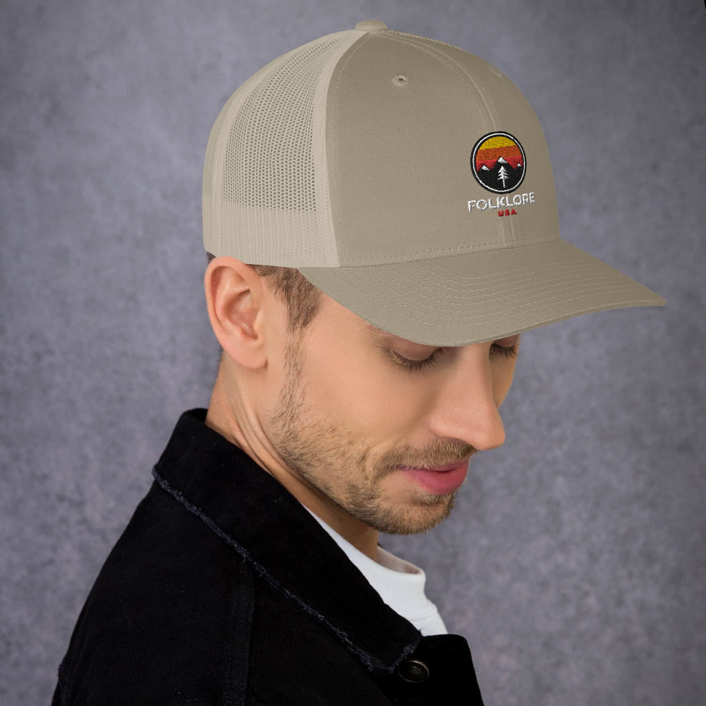 Folklore USA Camp Life Orange Trucker Cap