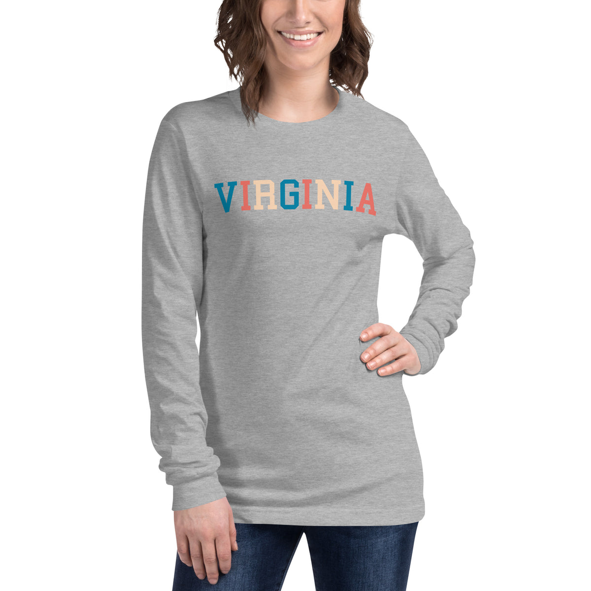 Virginia Campus Unisex Long Sleeve Tee (RWB Pastel)