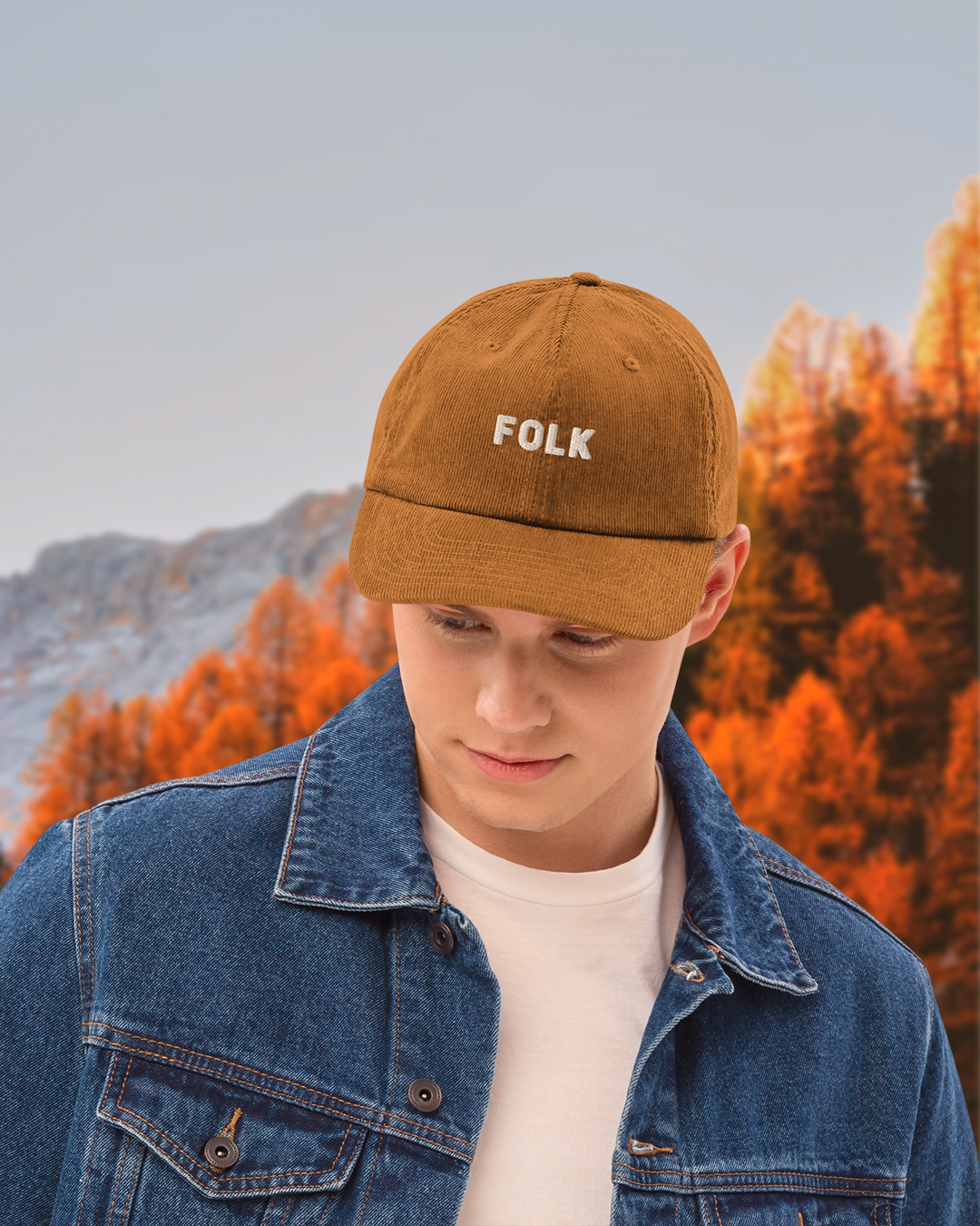FOLK Embroidered Corduroy hat