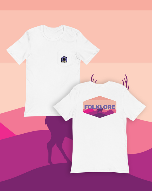 Outdoor Adventure Unisex Pocket Tee (Purple Reindeer)