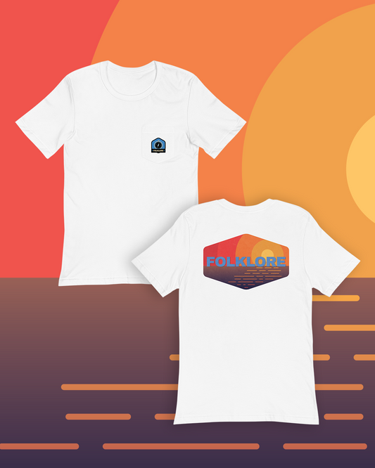 Outdoor Adventure Unisex Pocket Tee (Sunset Shore)