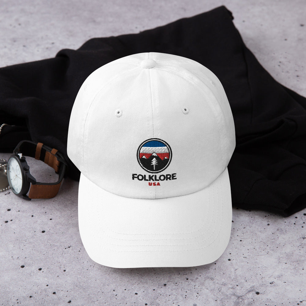 Folklore USA Red White Blue Camp Life Dad Hat (White)