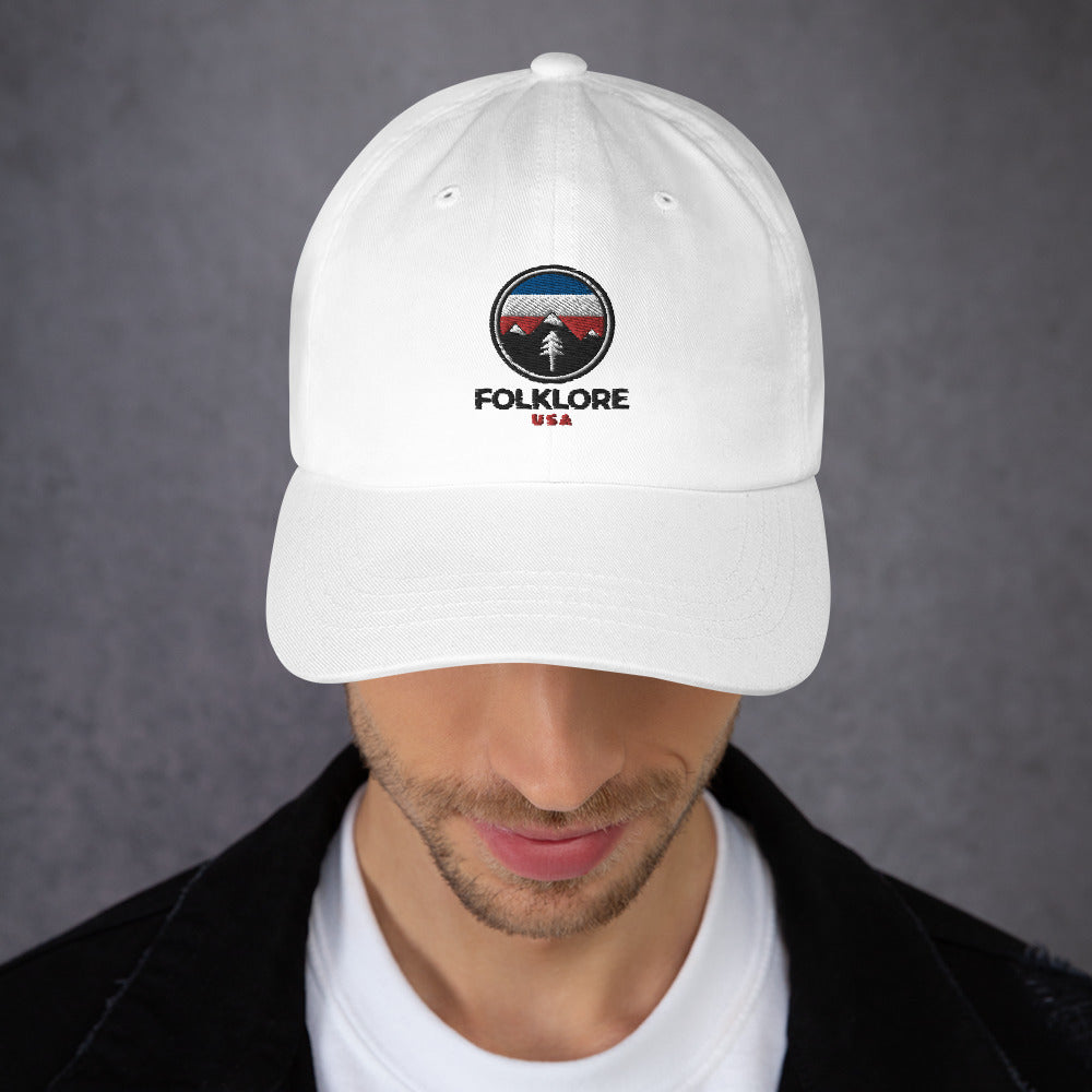 Folklore USA Red White Blue Camp Life Dad Hat (White)