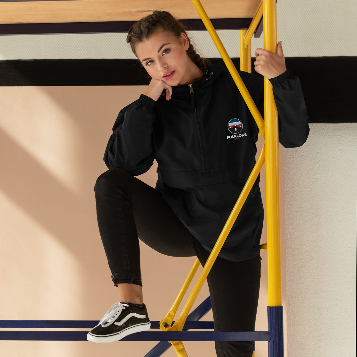 Folklore Embroidered Champion Packable Jacket