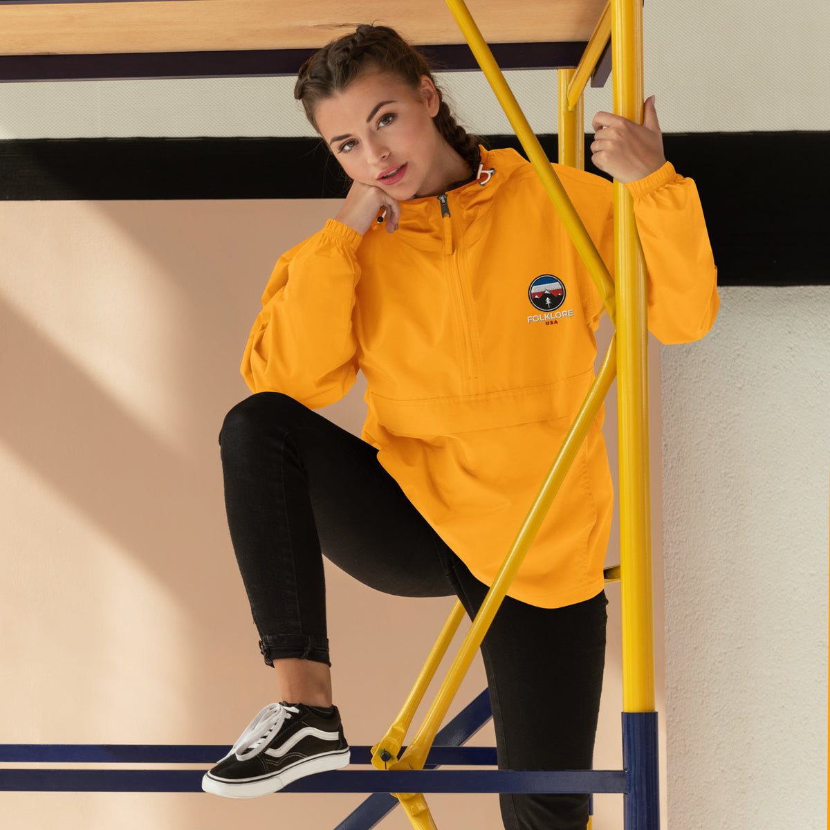 Folklore Embroidered Champion Packable Jacket