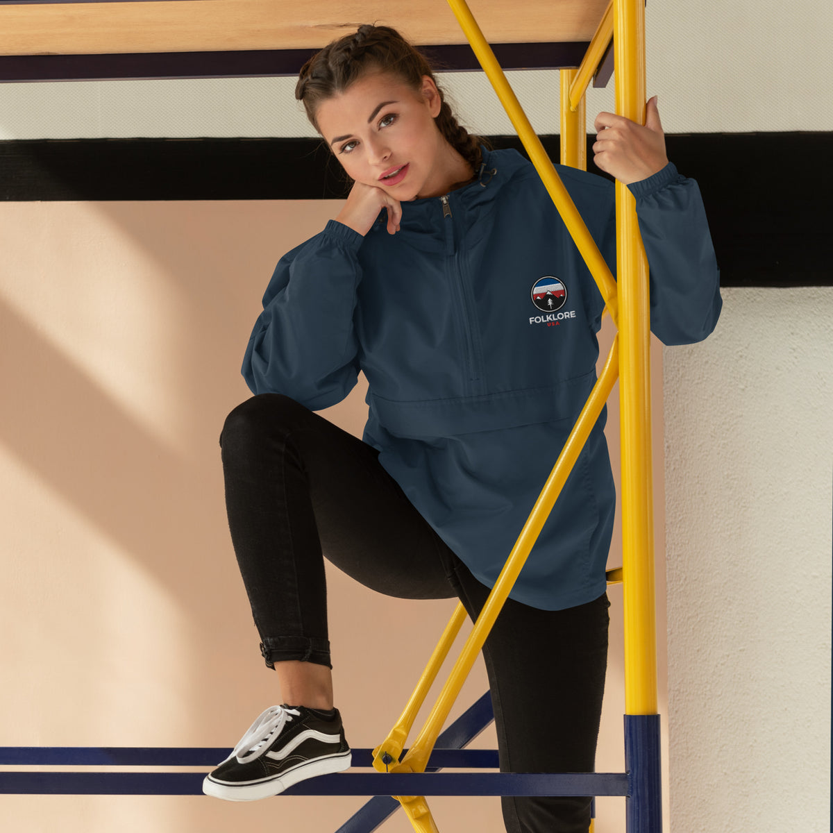 Folklore Embroidered Champion Packable Jacket