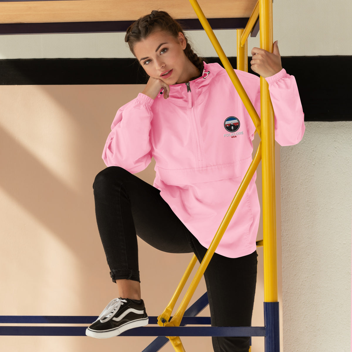 Folklore Embroidered Champion Packable Jacket