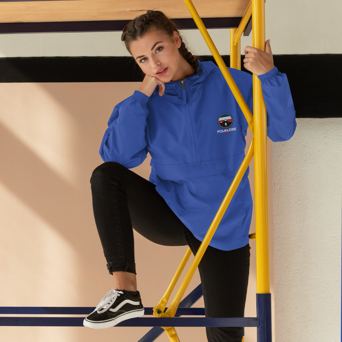 Folklore Embroidered Champion Packable Jacket