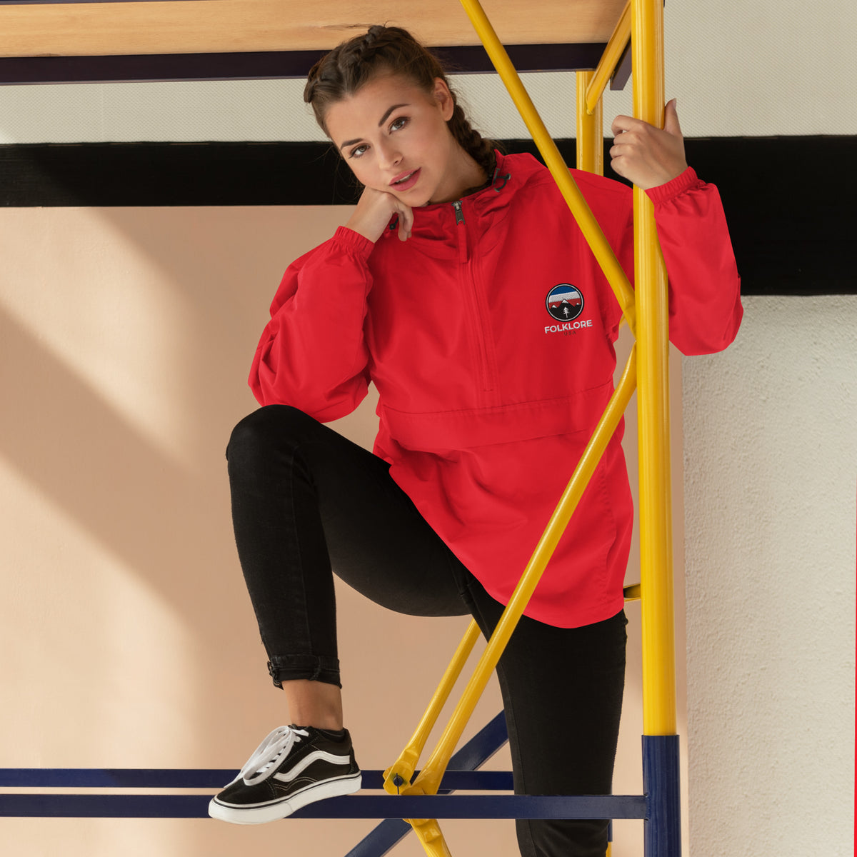 Folklore Embroidered Champion Packable Jacket