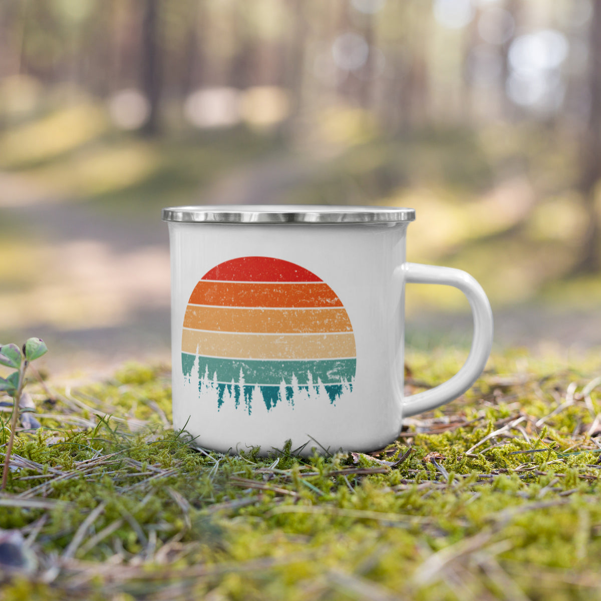 Retro Sunset Enamel Mug