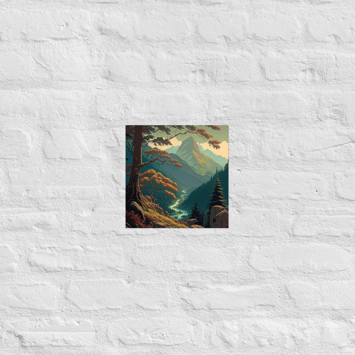 Mountain River Valley Premium Print