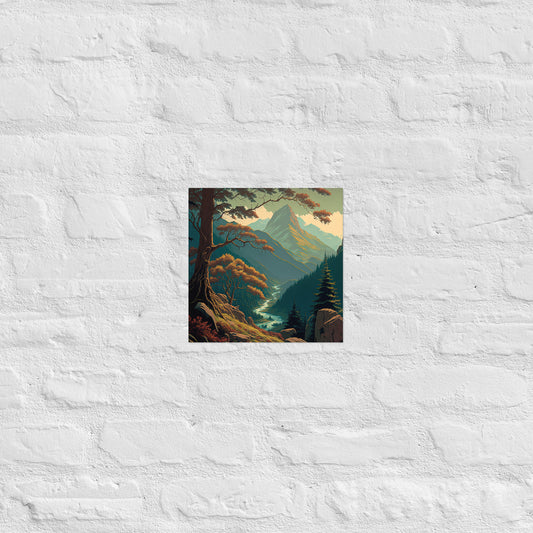 Mountain River Valley Premium Print