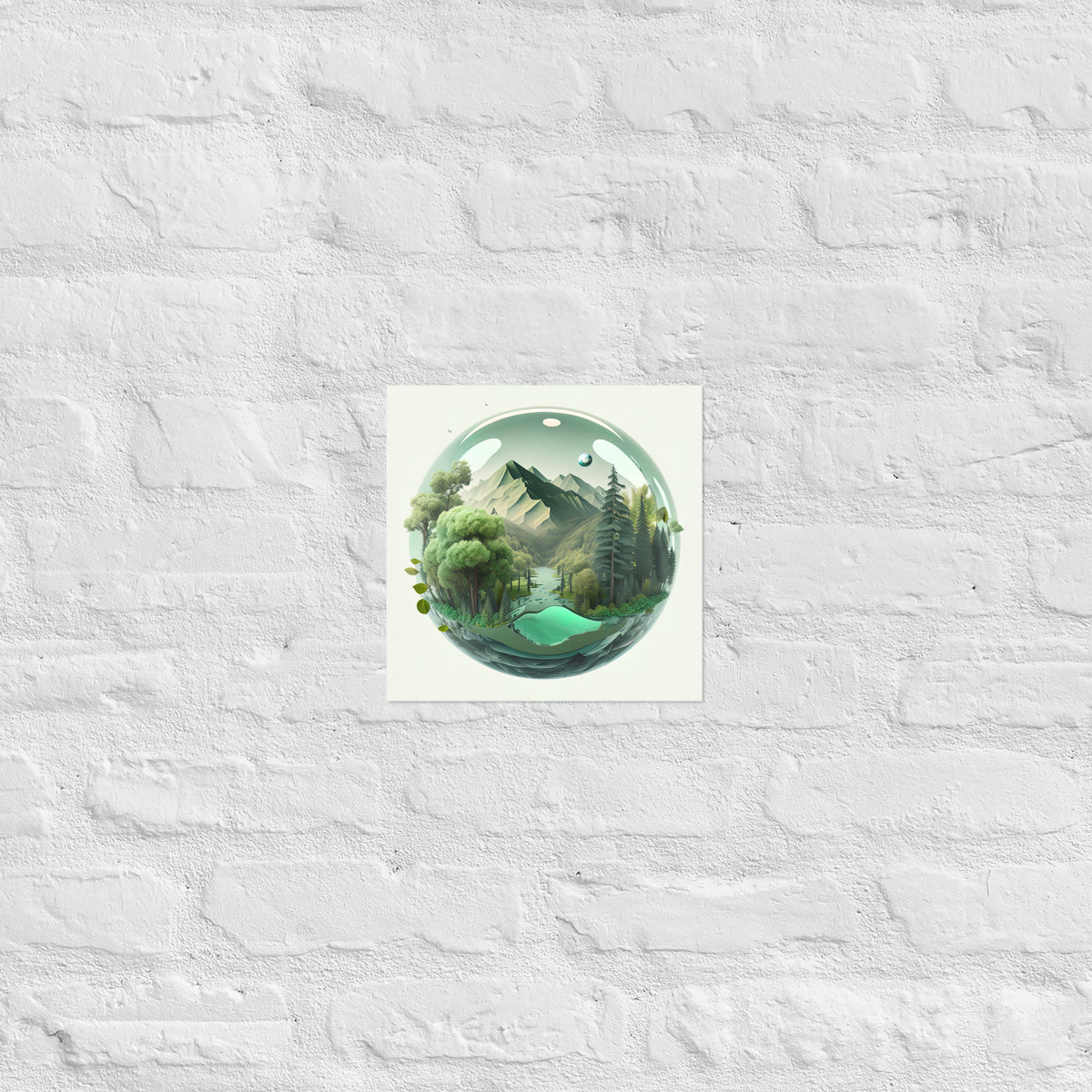Mountain Forest Globe Premium Art Print
