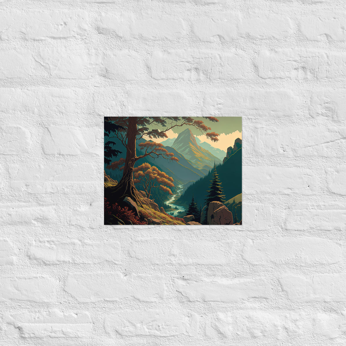 Mountain River Valley Premium Print