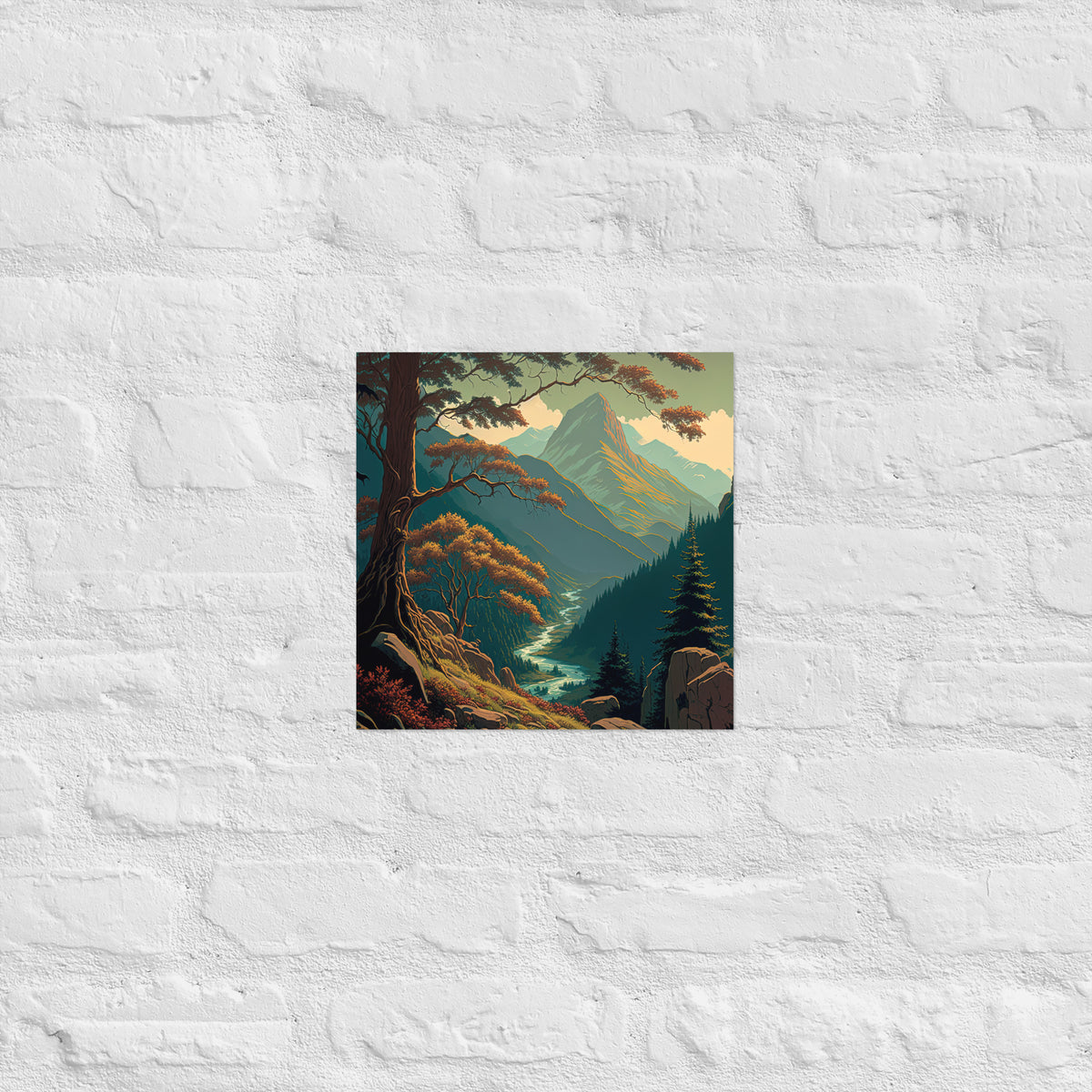 Mountain River Valley Premium Print