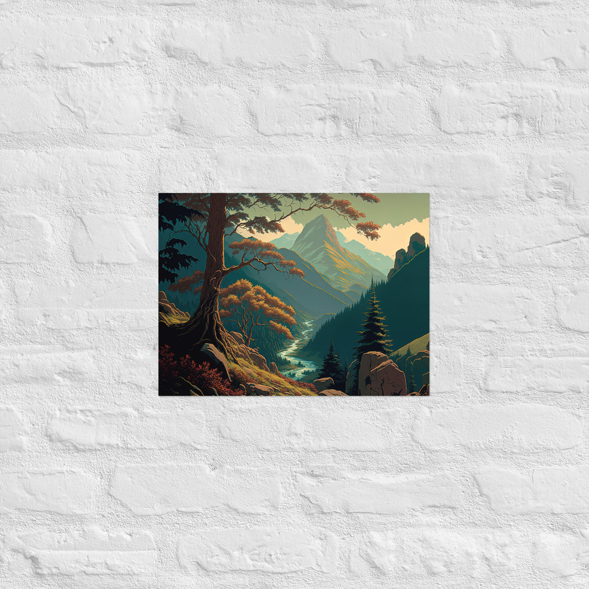 Mountain River Valley Premium Print