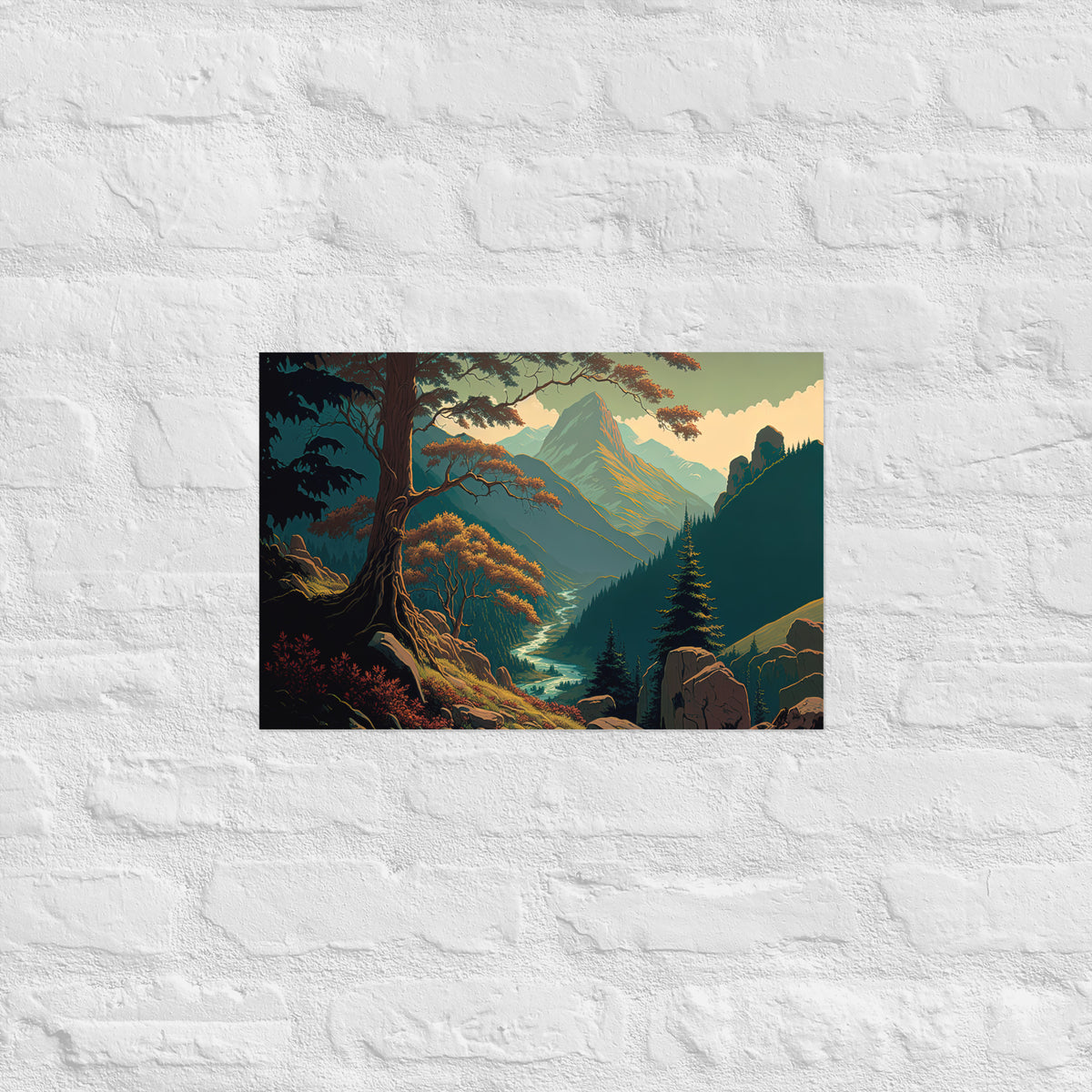 Mountain River Valley Premium Print
