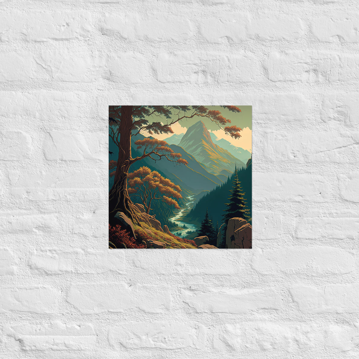 Mountain River Valley Premium Print
