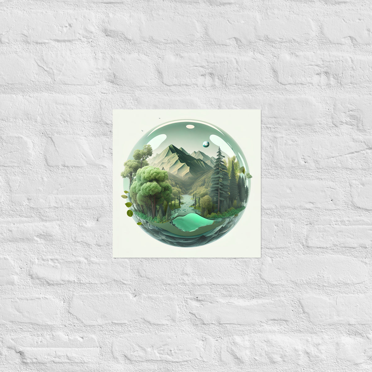 Mountain Forest Globe Premium Art Print