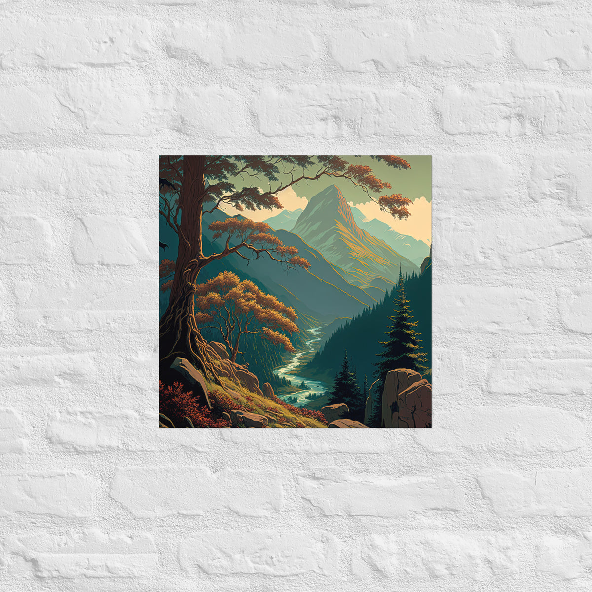 Mountain River Valley Premium Print