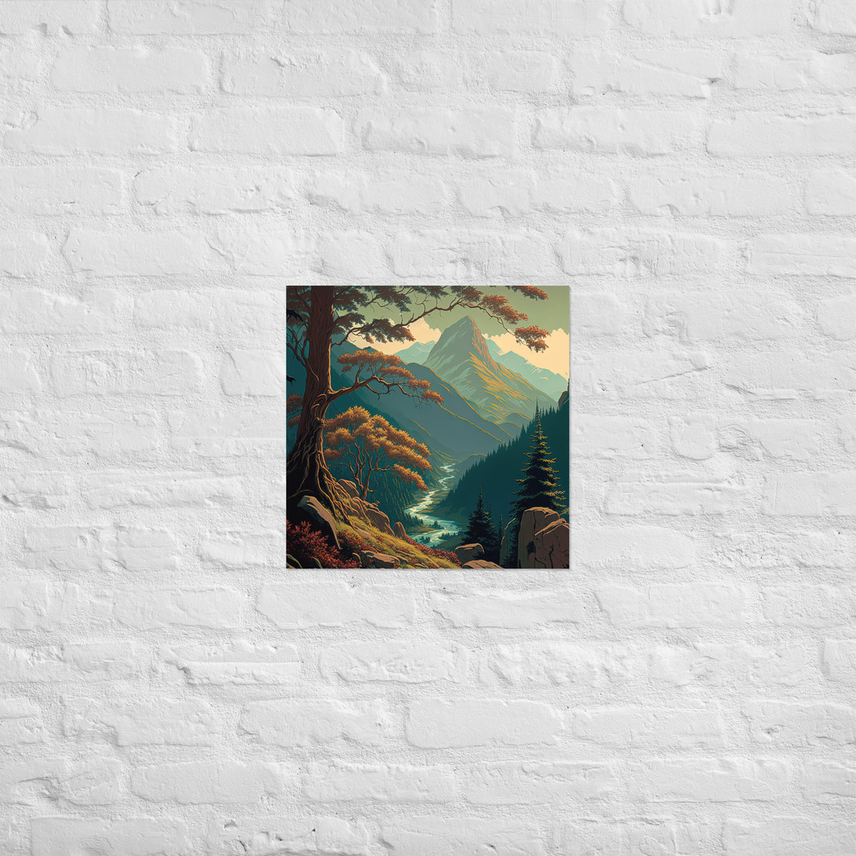 Mountain River Valley Premium Print