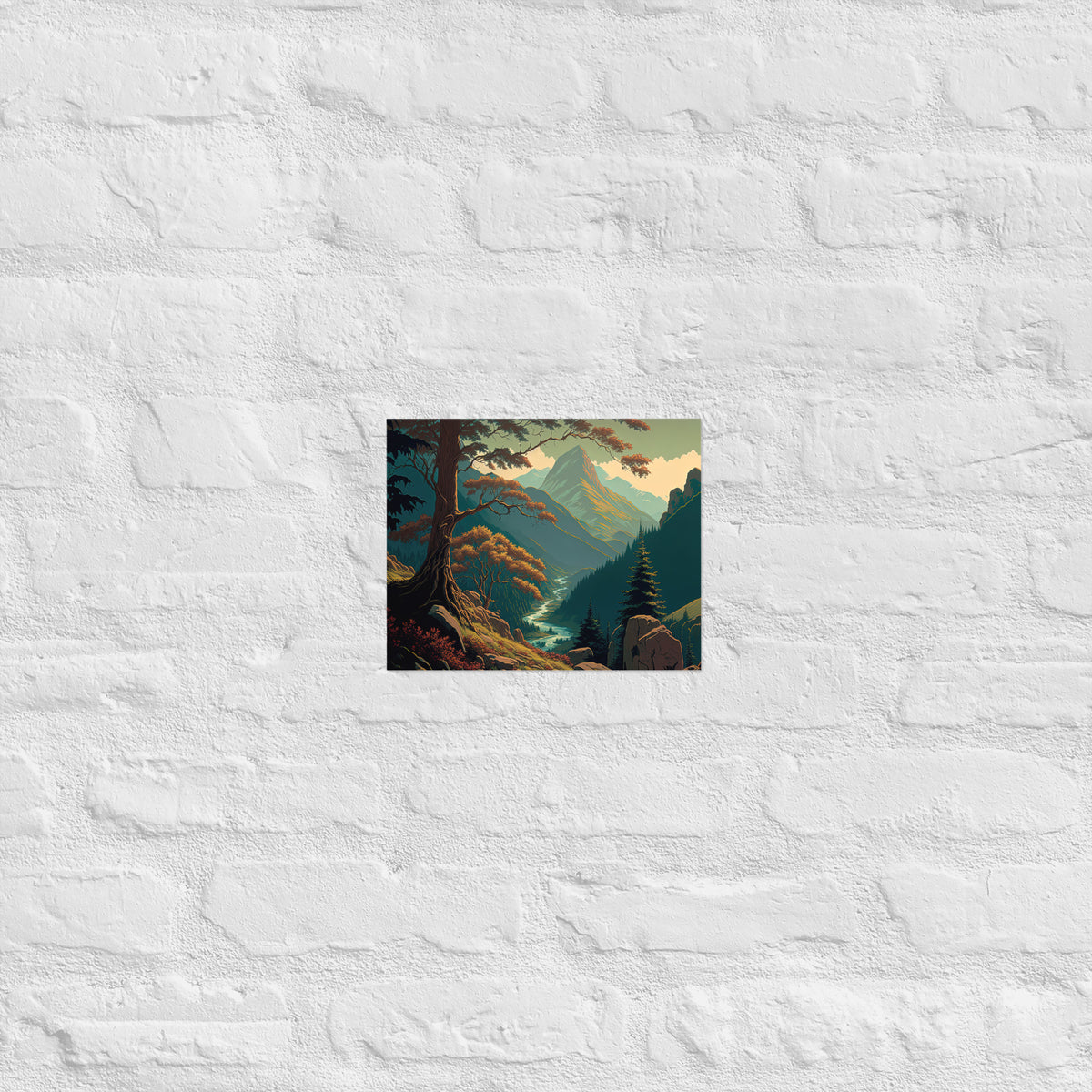 Mountain River Valley Premium Print