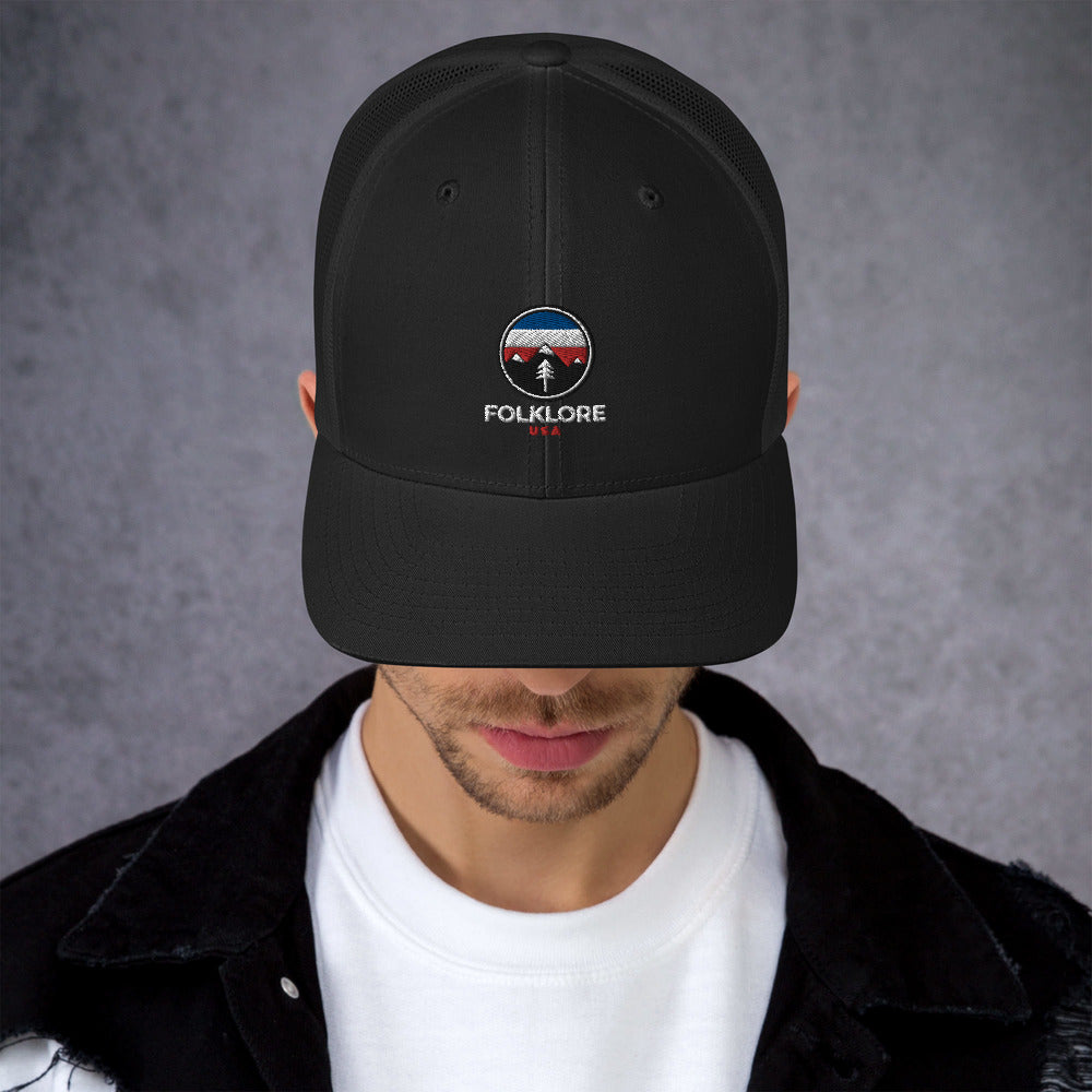 Folklore USA Camp Life Red White & Blue Trucker Cap