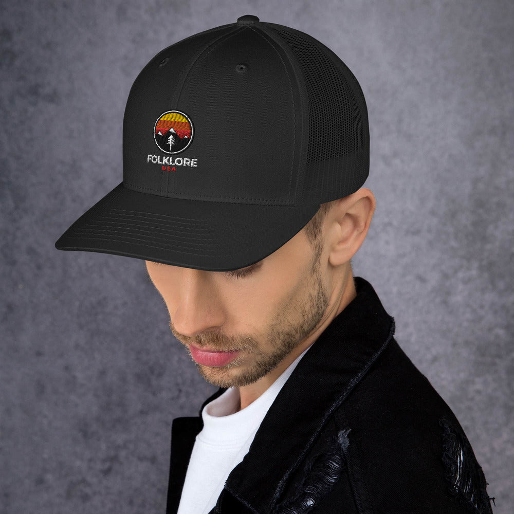 Folklore USA Camp Life Orange Trucker Cap
