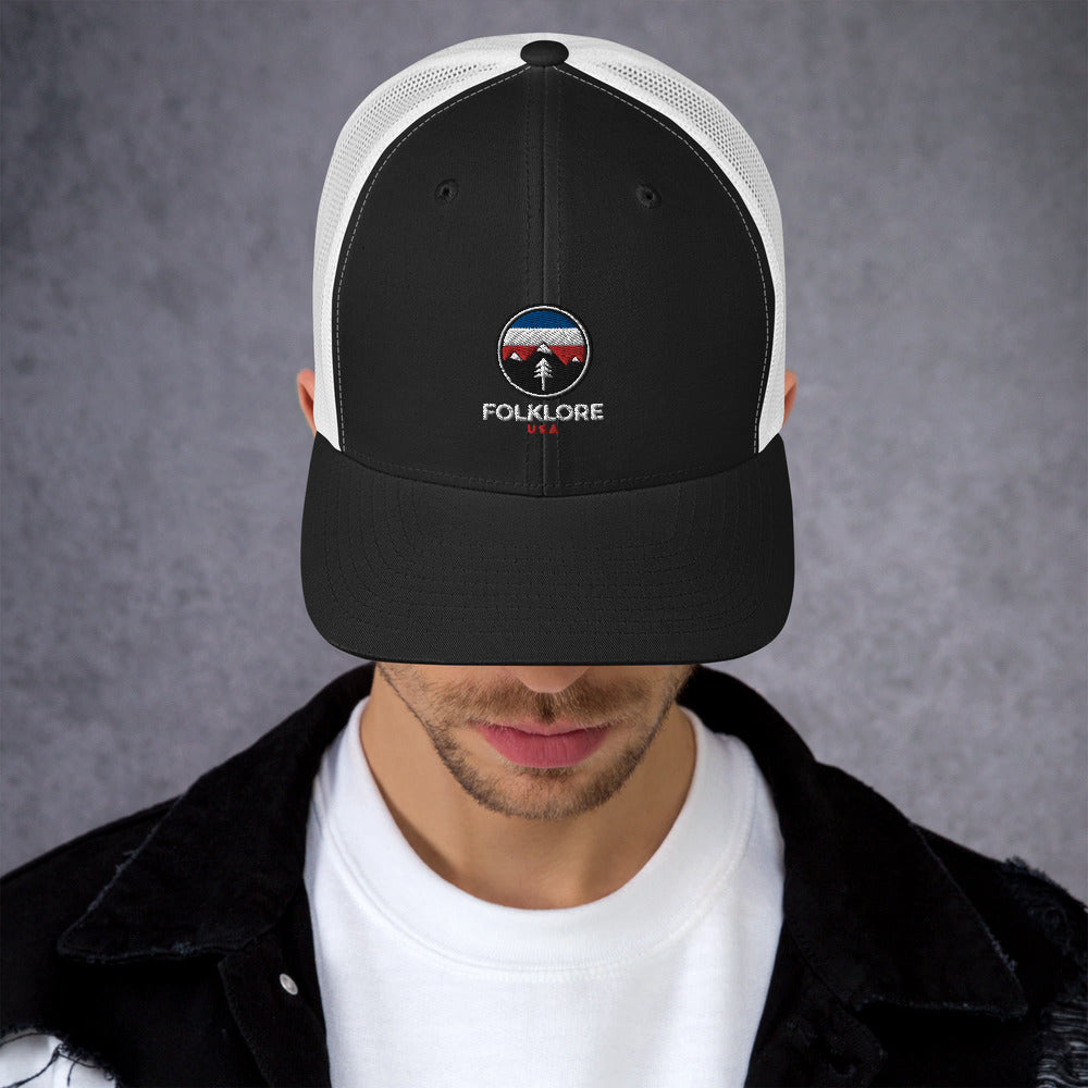 Folklore USA Camp Life Red White & Blue Trucker Cap