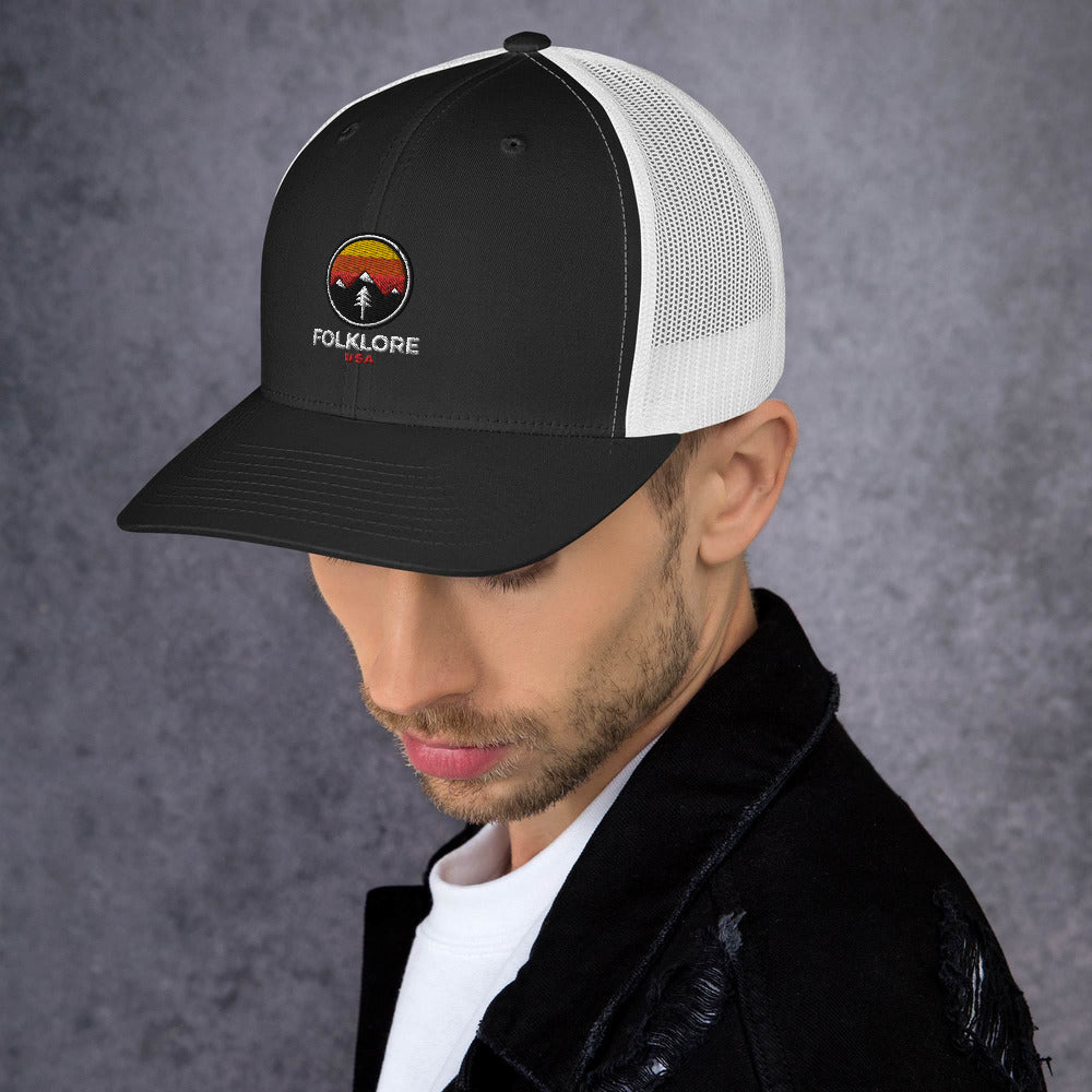 Folklore USA Camp Life Orange Trucker Cap