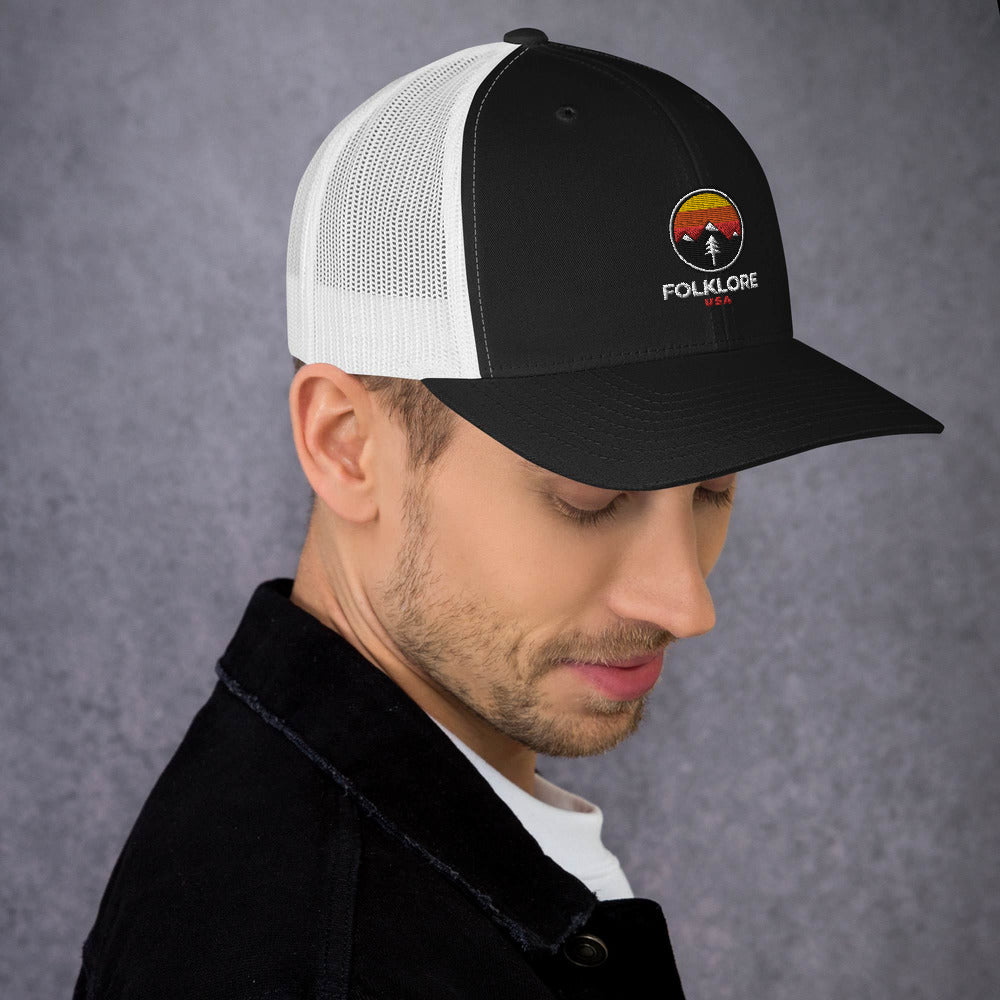 Folklore USA Camp Life Orange Trucker Cap