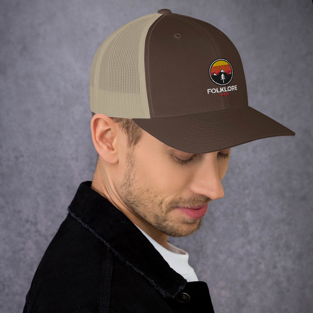 Folklore USA Camp Life Orange Trucker Cap