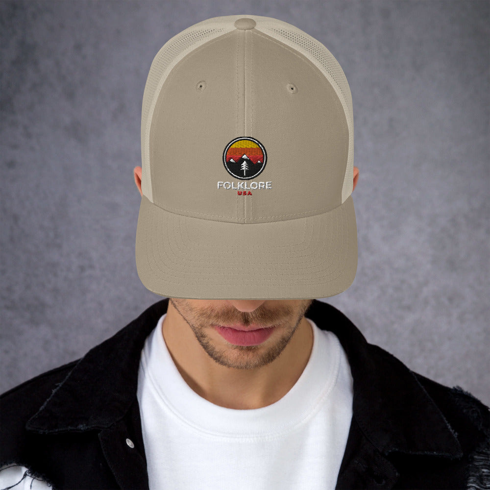Folklore USA Camp Life Orange Trucker Cap