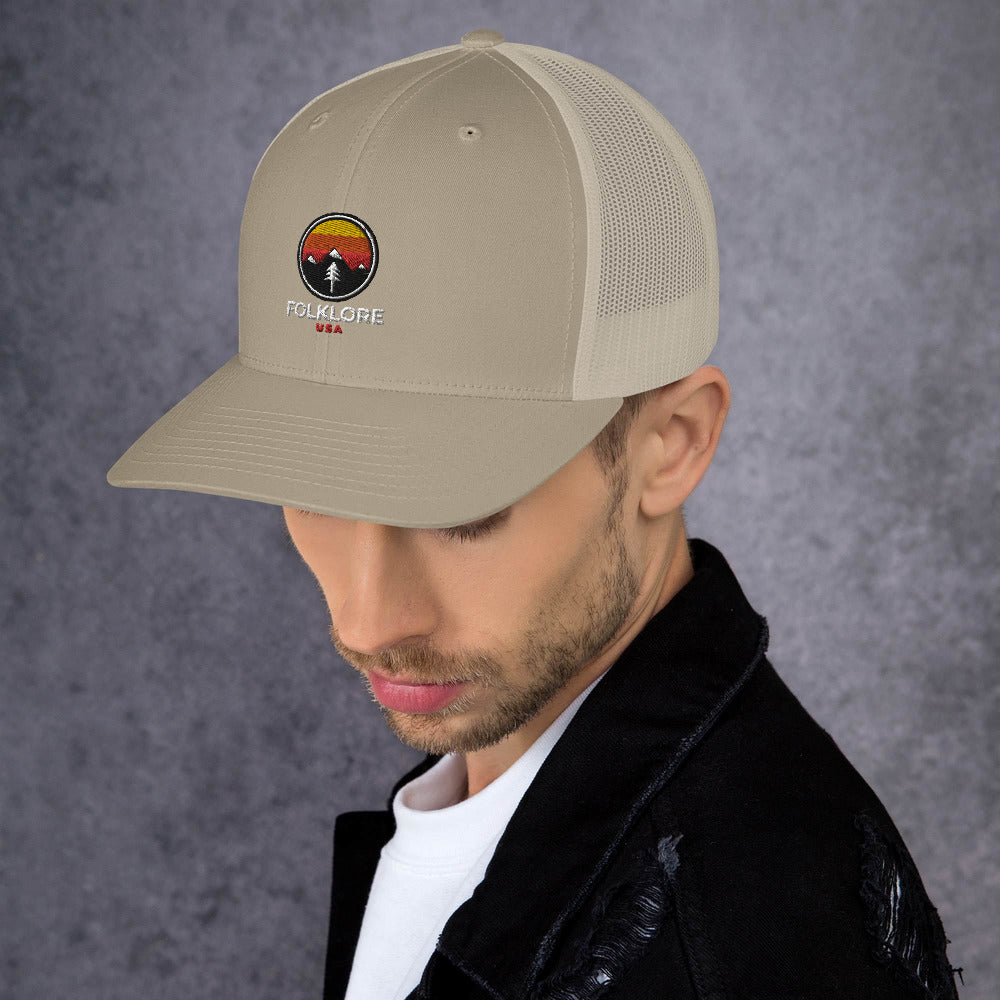 Folklore USA Camp Life Orange Trucker Cap