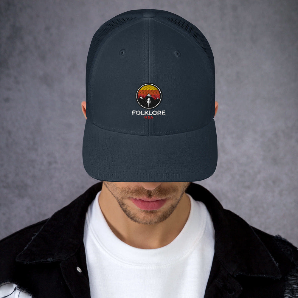 Folklore USA Camp Life Orange Trucker Cap