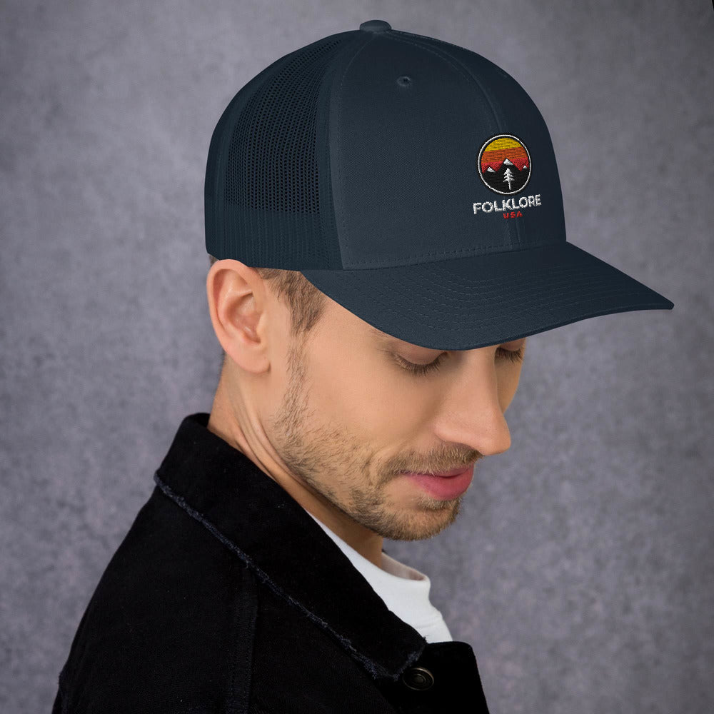 Folklore USA Camp Life Orange Trucker Cap