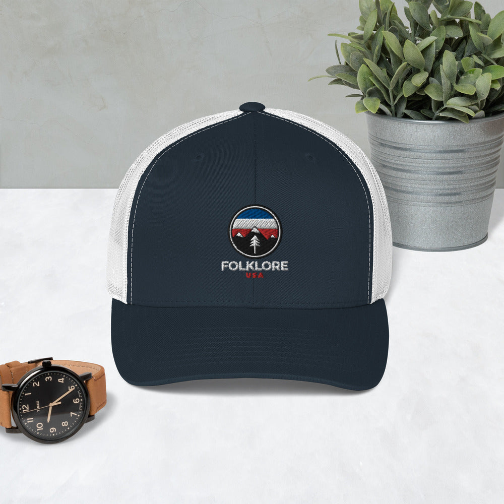 Folklore USA Camp Life Red White & Blue Trucker Cap
