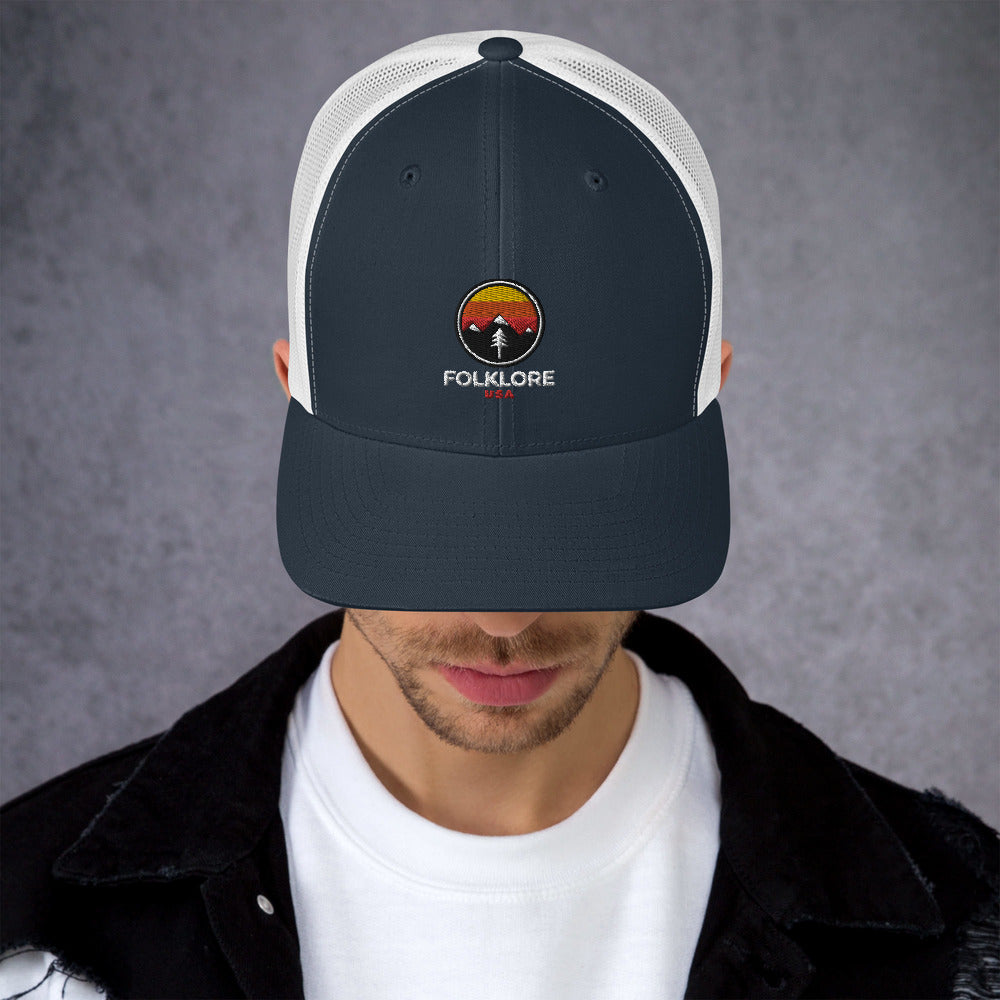 Folklore USA Camp Life Orange Trucker Cap