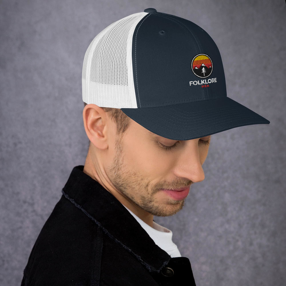 Folklore USA Camp Life Orange Trucker Cap