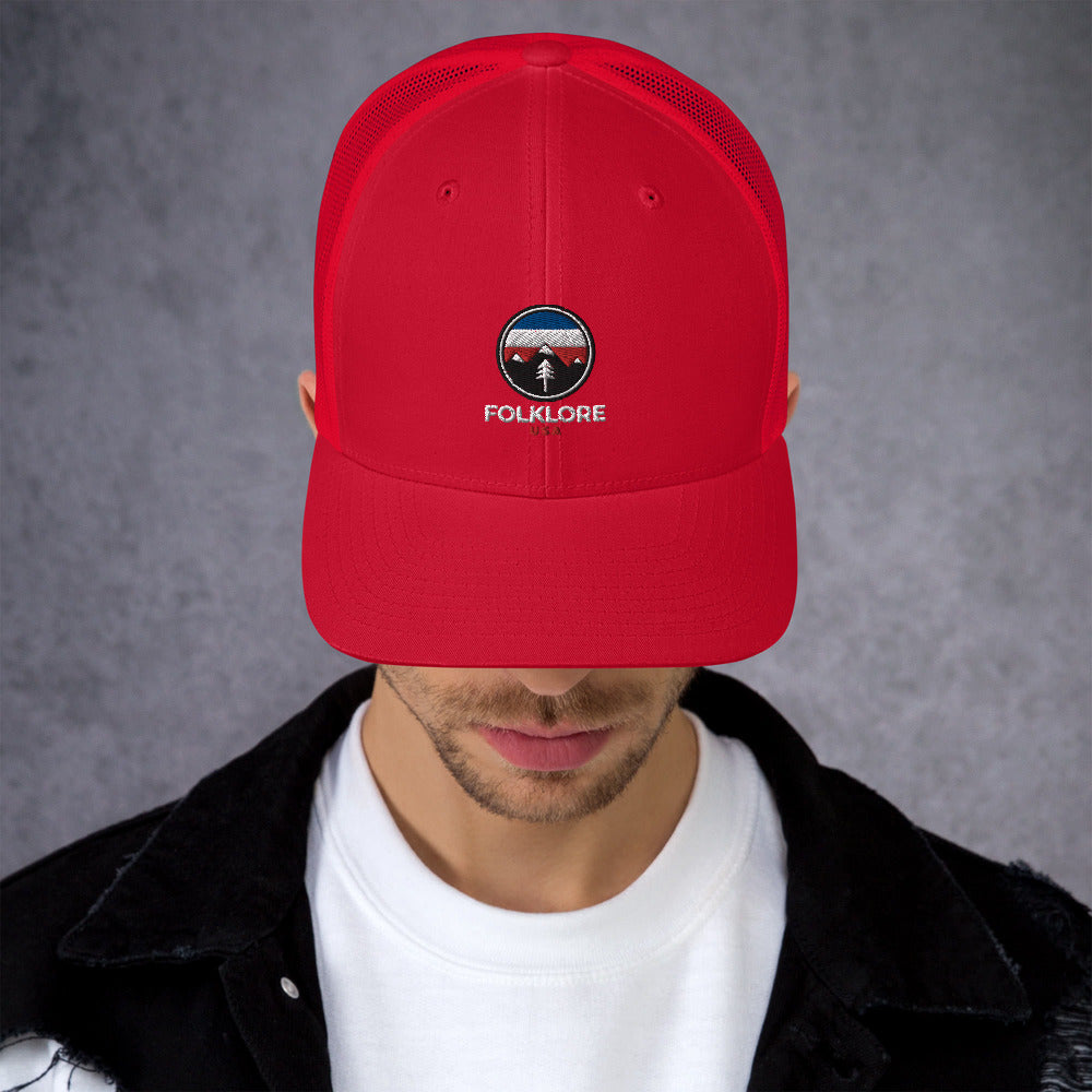 Folklore USA Camp Life Red White & Blue Trucker Cap