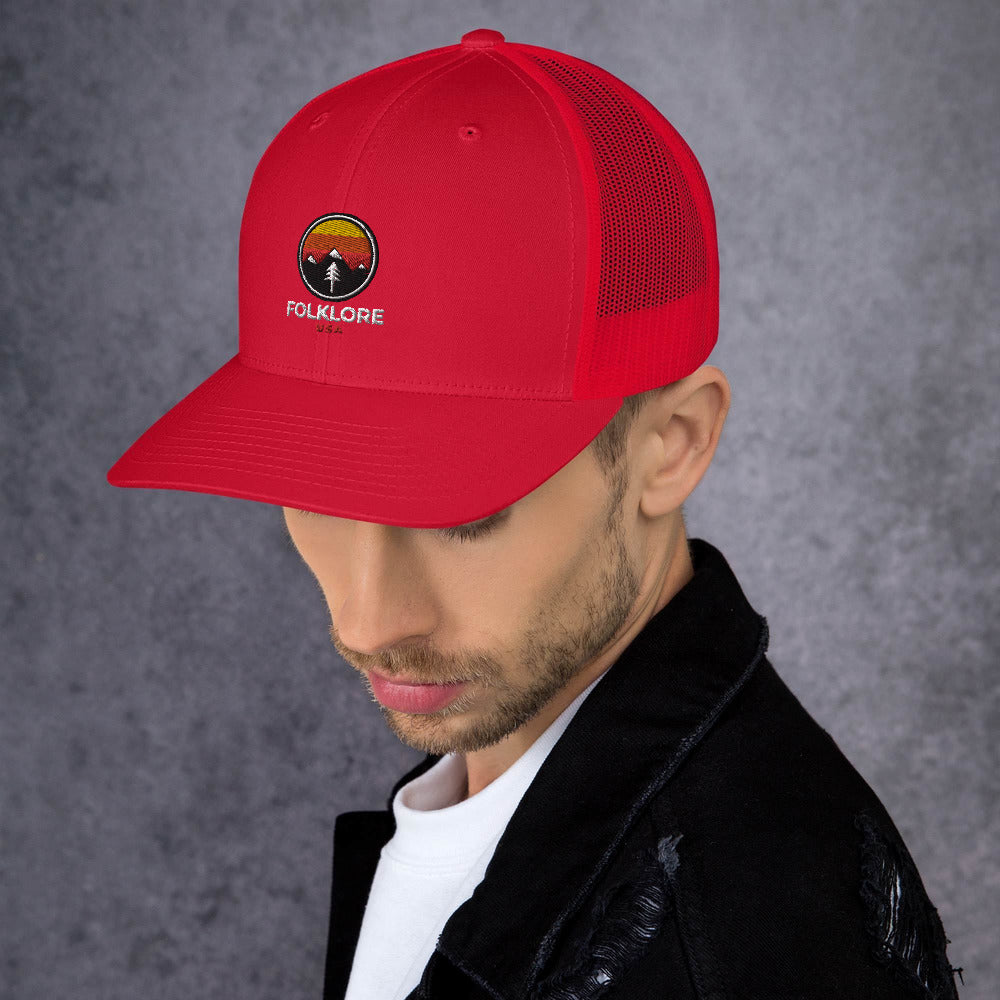 Folklore USA Camp Life Orange Trucker Cap