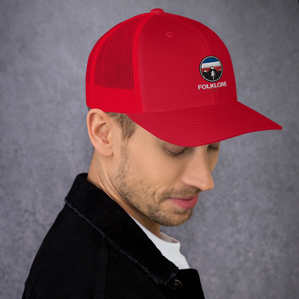 Folklore USA Camp Life Red White & Blue Trucker Cap