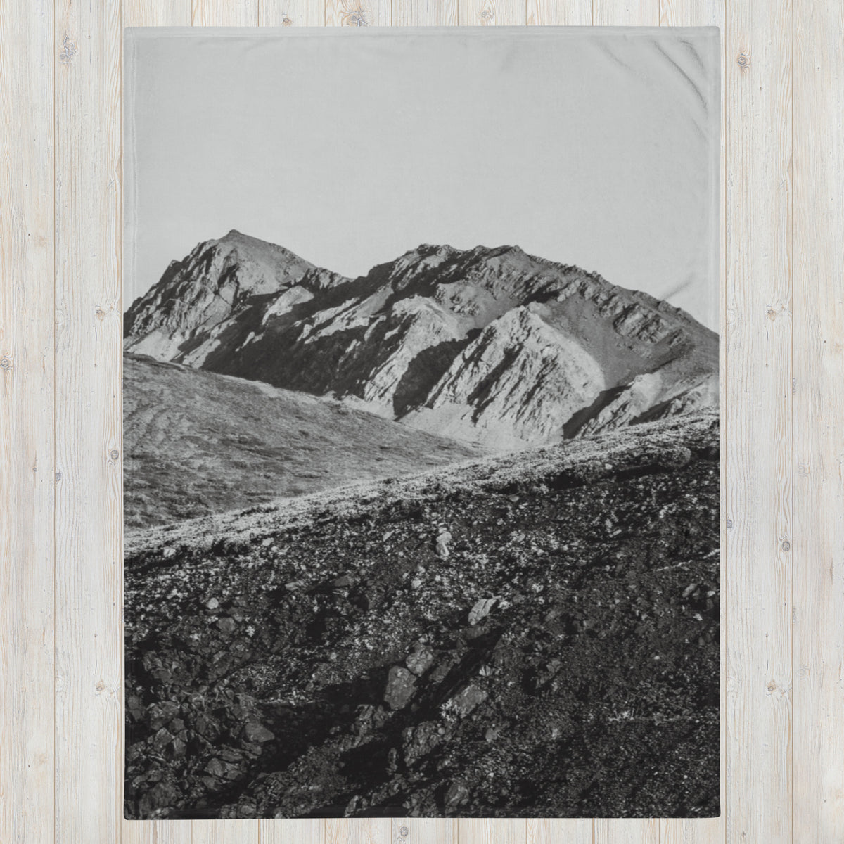 Black & White Mountain Throw Blanket