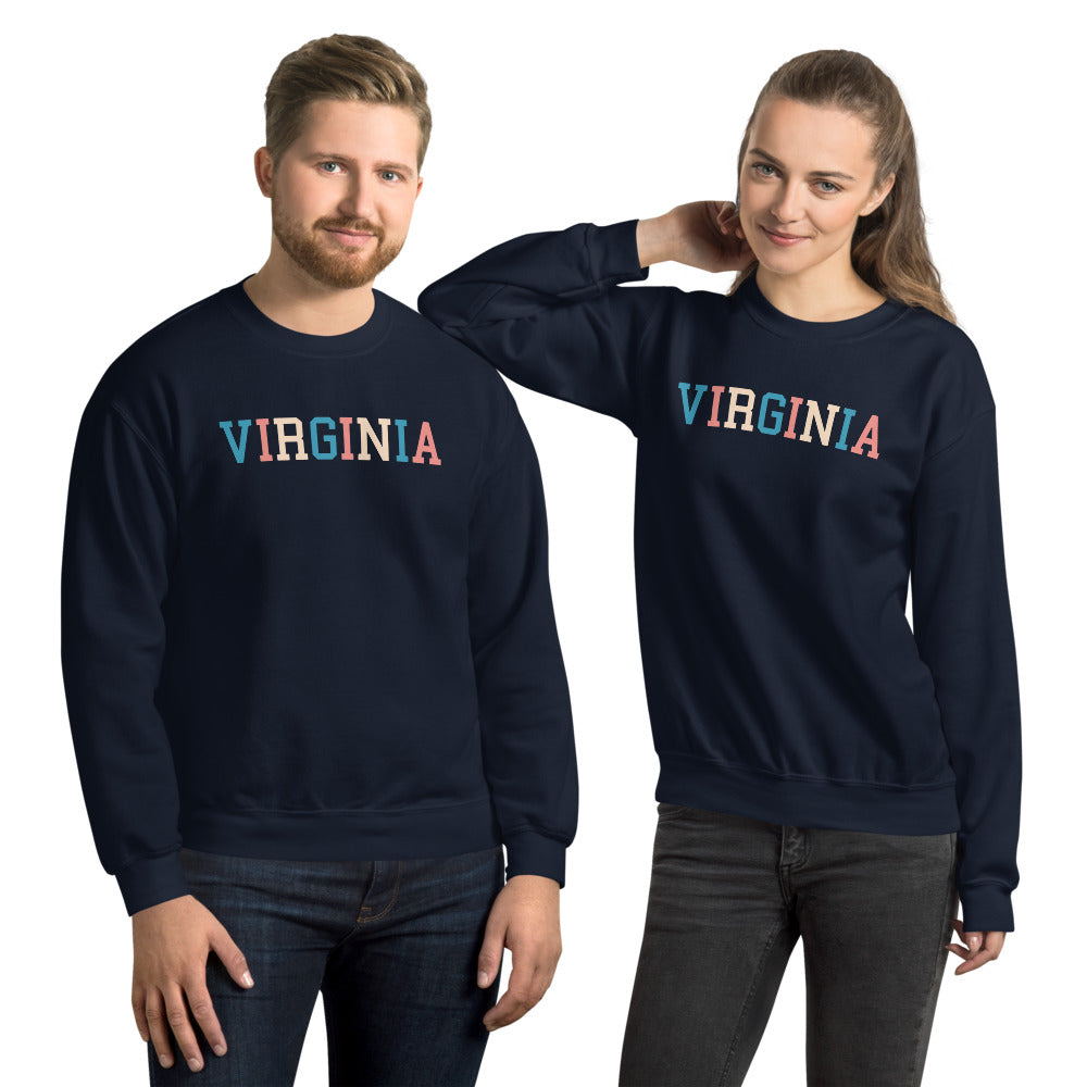 Virginia Campus Unisex Sweatshirt (RWB Pastel)