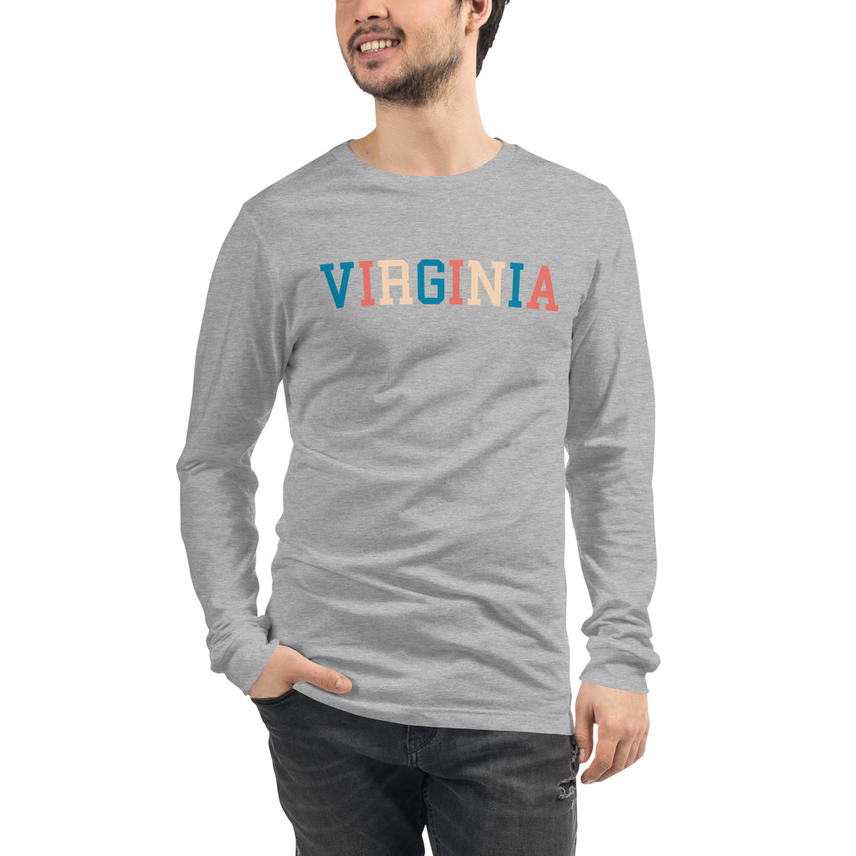 Virginia Campus Unisex Long Sleeve Tee (RWB Pastel)