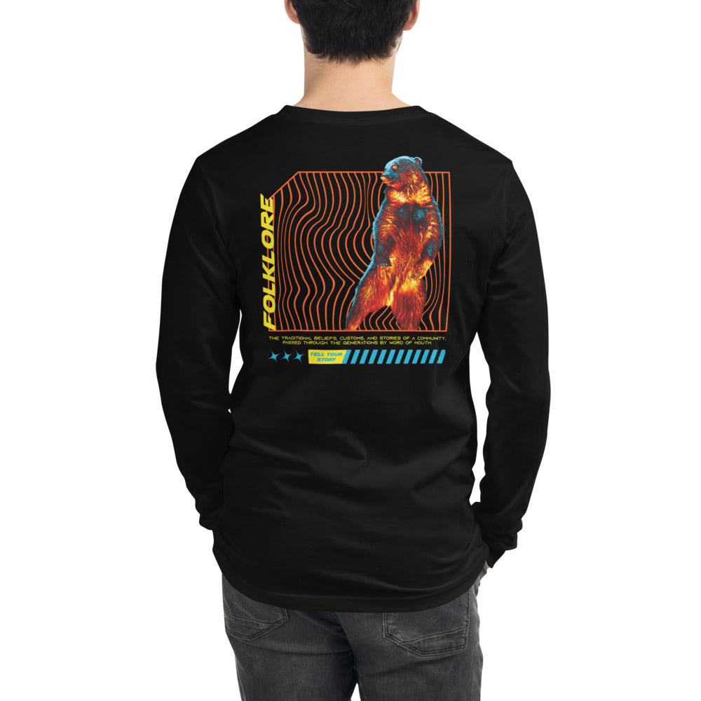 Streetwear Bear Unisex Dark Long Sleeve Tee